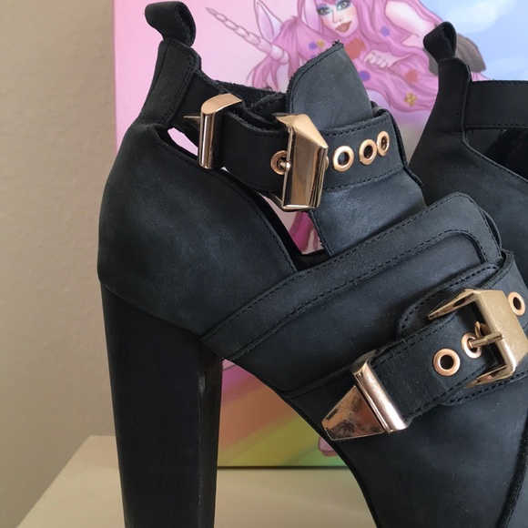 Platform leather booties - Picture 4 of 6